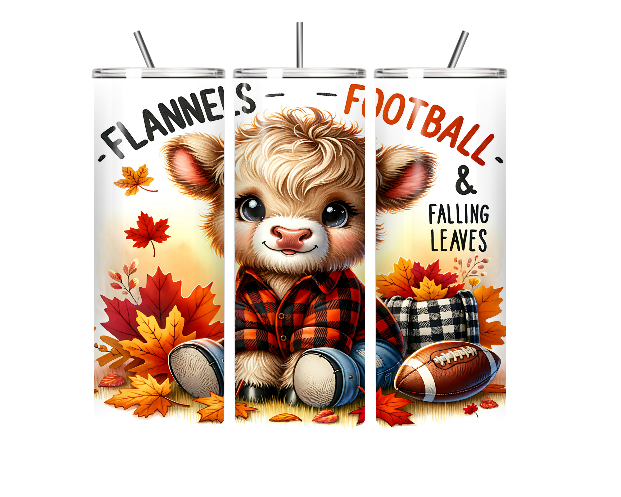 Fall Tumbler Flannels, Football, and a Cow