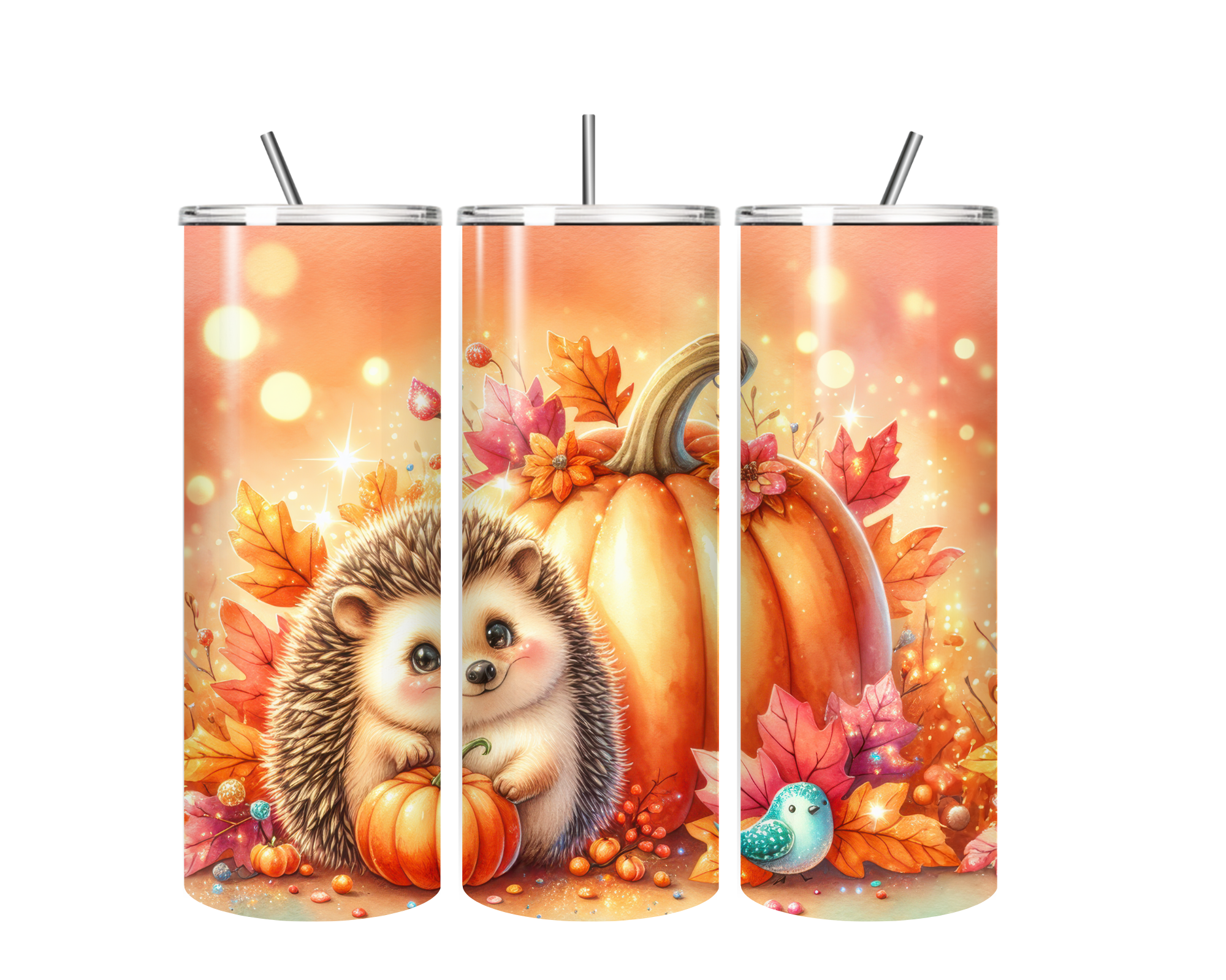 Fall Tumbler with Hedgehog