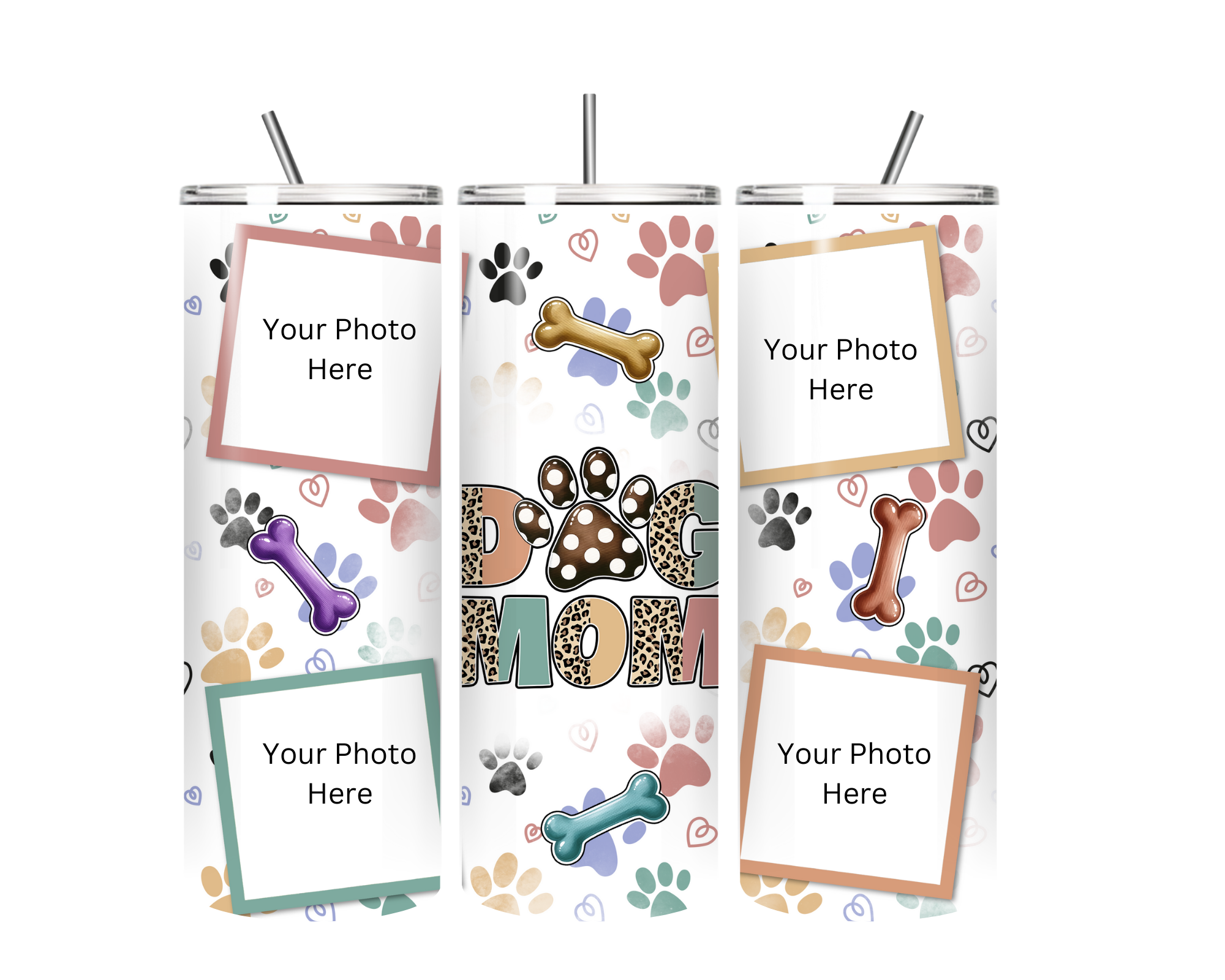 Custom Dog Mom Tumbler – Add 4 of Your Favorite Photos!