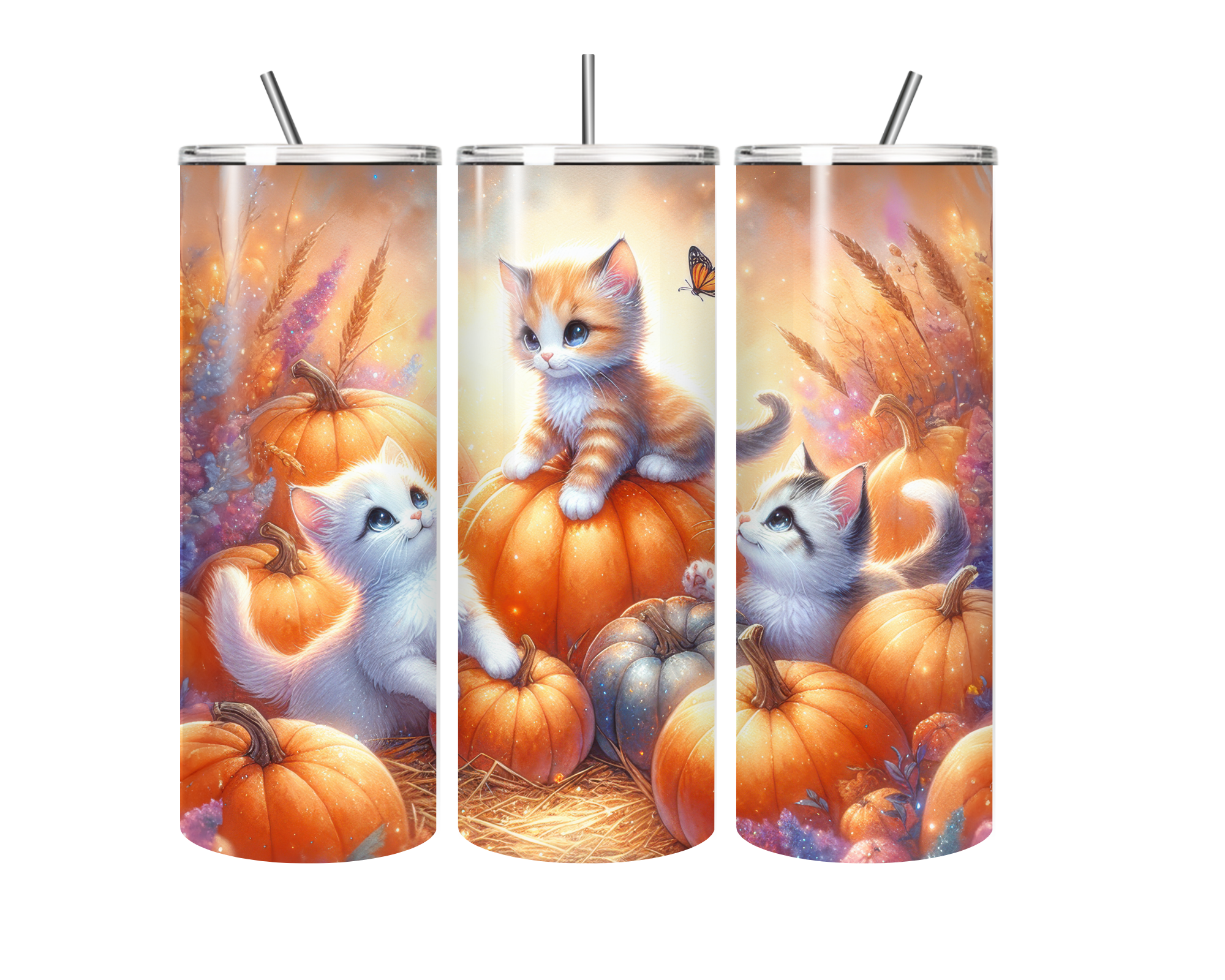 Fall Tumbler with Kitten