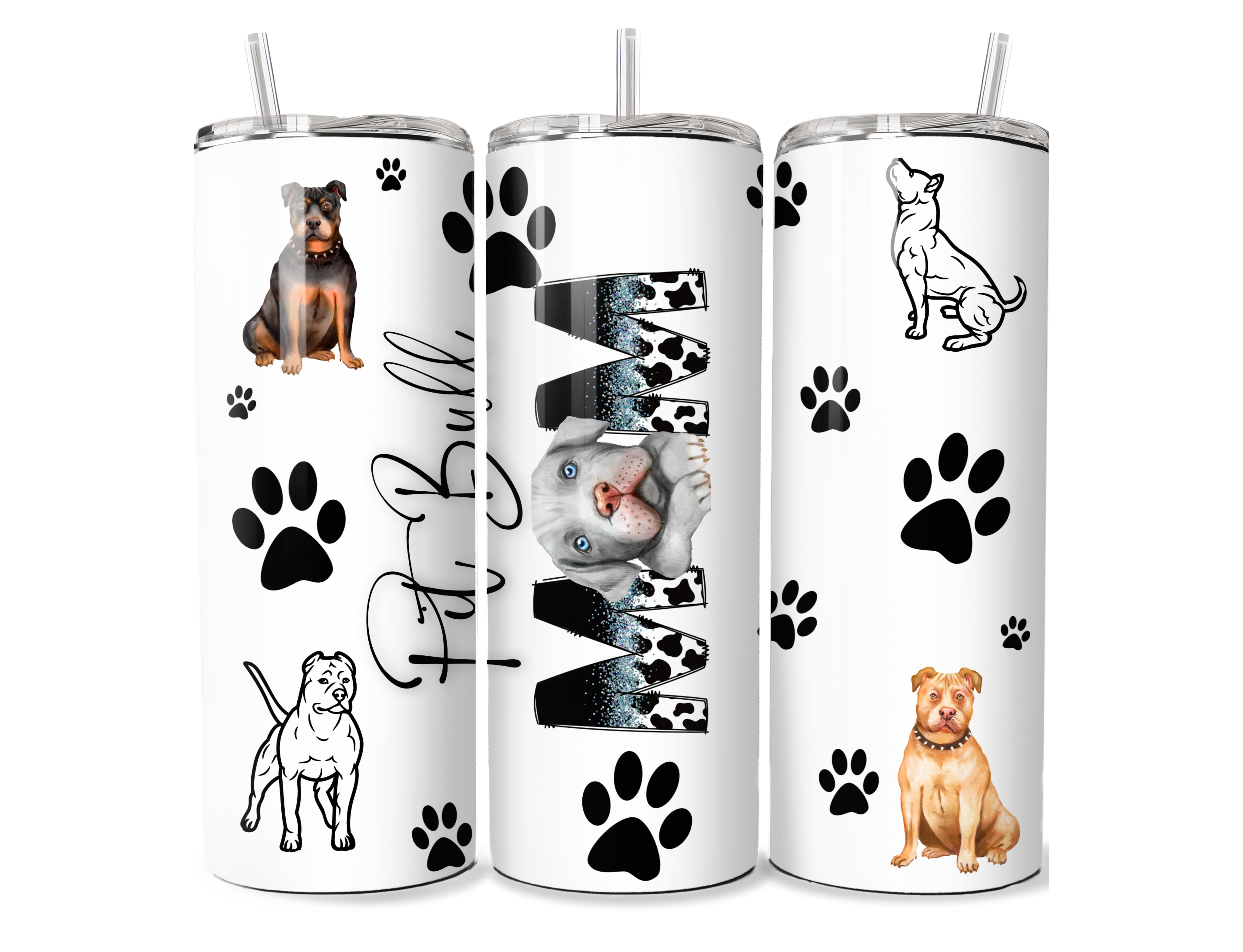 Pit Bull Mom Tumbler - 20 oz Tumbler