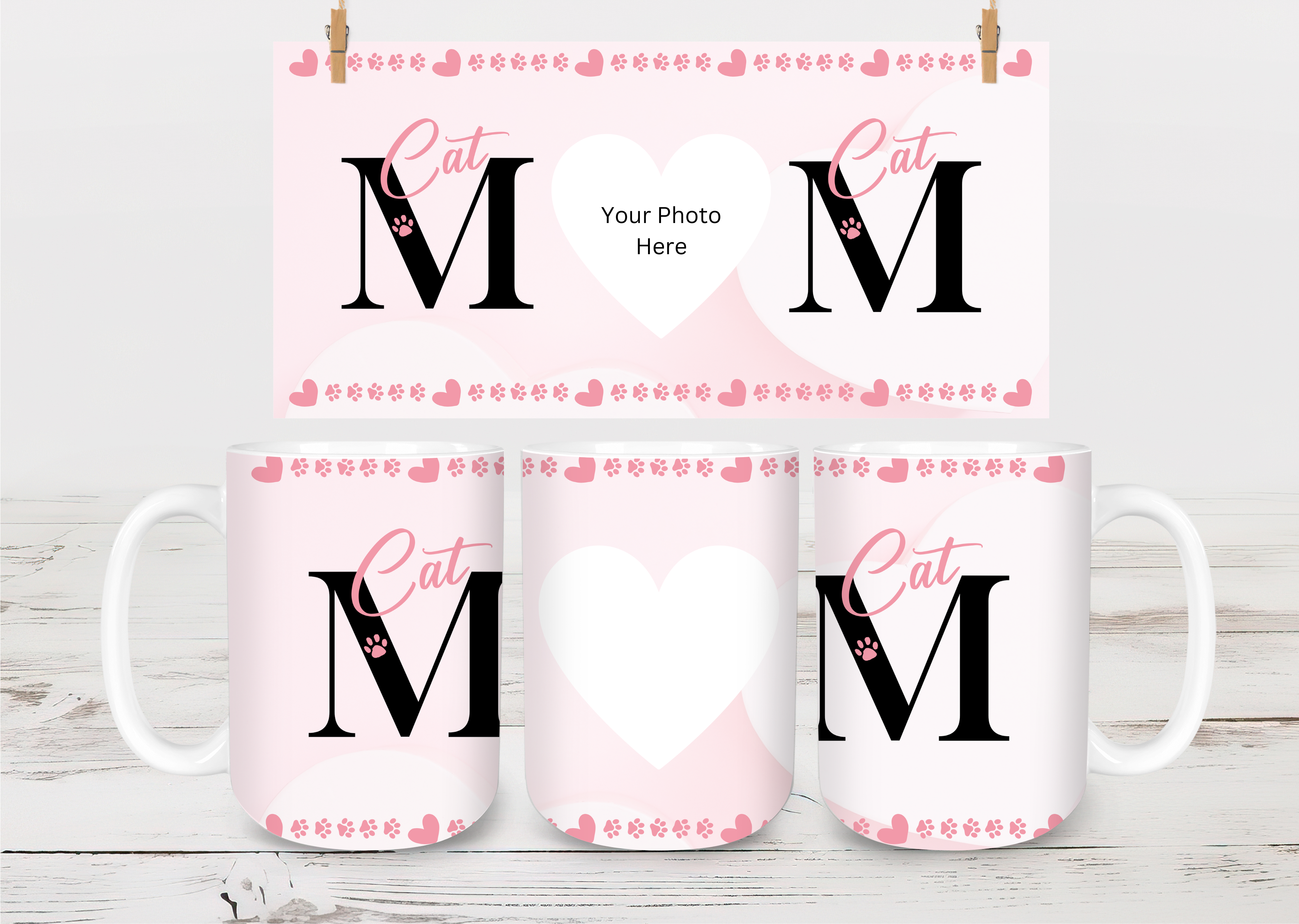 Custom Cat Mom Mug 15oz - Add 1 Photo!