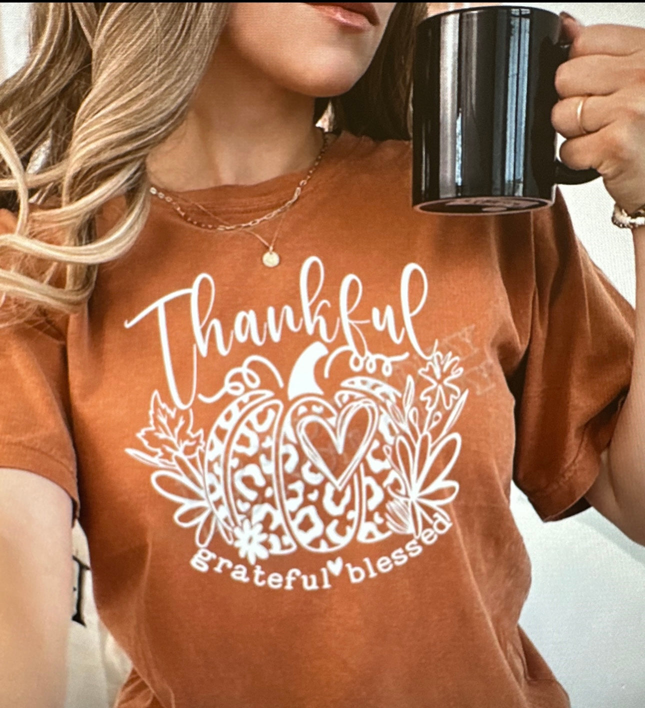 Thankful Grateful Blessed Pumpkin T-Shirt